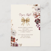 Herfst Bloemen Bow Meisje Baby shower Luier Raffle Informatiekaartje (Voorkant)