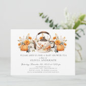 Herfst Bloemen Bruids Tea Party Kaart (Staand voorkant)