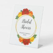 Herfst Bloemen Bruidsfeest Reclamebord Met Voetstuk (Voorkant)