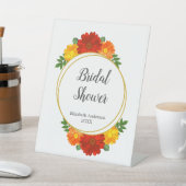 Herfst Bloemen Bruidsfeest Reclamebord Met Voetstuk (Insitu)