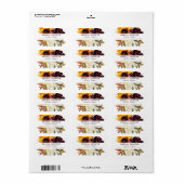 Herfst Bloemen Bruidsfeest Retouradres Etiket (Full Sheet)