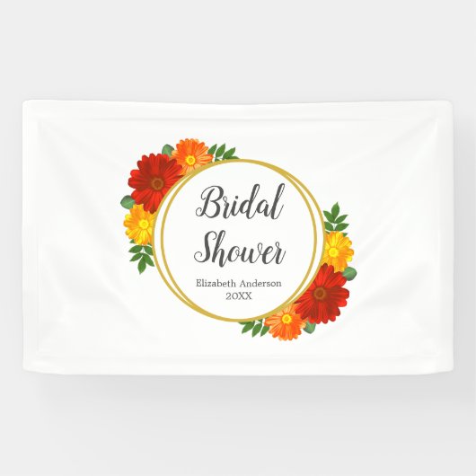 Herfst Bloemen Bruidsmeisjesfeest Spandoek (Horizontaal)