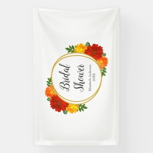 Herfst Bloemen Bruidsmeisjesfeest Spandoek (Verticaal)
