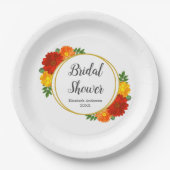 Herfst Bloemen Bruidsshower Papieren Bordje (Voorkant)