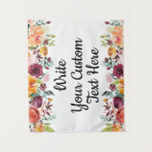 Herfst Bloemen Bruiloft Achtergrond Boho Foto Boot Wandkleed (Voorkant)