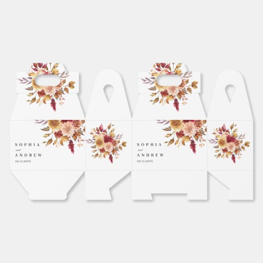 Herfst Bloemen Bruiloft Bedankdoosjes (Ongevouwen)