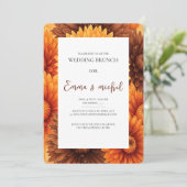 Herfst Bloemen bruiloft brunch uitnodiging (Staand voorkant)