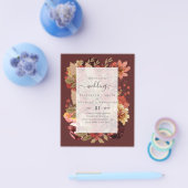 Herfst Bloemen Bruiloft - Burgundy Oranje BUDGET Flyer (Enkel)