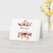 Herfst Bloemen Bruiloft Dank u Kaart (Gele Bloem)