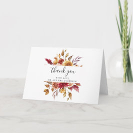 Herfst Bloemen Bruiloft Dank u Kaart