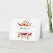 Herfst Bloemen Bruiloft Dank u Kaart (Voorkant)