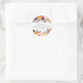 Herfst bloemen bruiloft dank u ronde sticker (Tas)