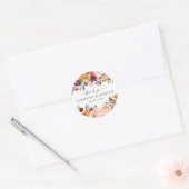 Herfst bloemen bruiloft dank u ronde sticker (Envelop)