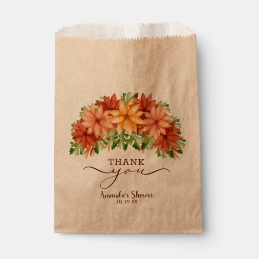 Herfst Bloemen Bruiloft Feest Bedankzakje (Voorkant)