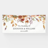 Herfst Bloemen Bruiloft Feest Evenement Afstuderen Spandoek (Horizontaal)