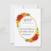 Herfst Bloemen Bruiloft Feest RSVP Kaartje (Voorkant)