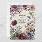 Herfst Bloemen Bruiloft Kaart (Voorkant)