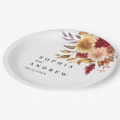 Herfst Bloemen Bruiloft Papieren Bordje (Gekanteld)