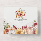 Herfst Bloemen Bruiloft QR code RSVP All In One Uitnodiging (Achterkant)