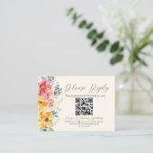 Herfst bloemen bruiloft QR code RSVP behuizing Kaa Informatiekaartje (Staand voorkant)
