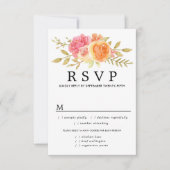 Herfst Bloemen Bruiloft RSVP Kaart, Maaltijdopties (Voorkant)