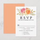 Herfst Bloemen Bruiloft RSVP Kaart, Maaltijdopties (Voorkant / Achterkant)