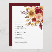 Herfst Bloemen Bruiloft Save The Date Kaart (Voorkant / Achterkant)