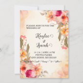 Herfst Bloemen Bruiloft Uitnodigen Kaart (Voorkant)