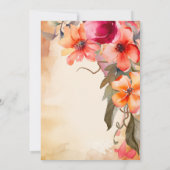 Herfst Bloemen Bruiloft Uitnodigen Kaart (Achterkant)