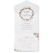 Herfst Bloemen bruiloft uitnodiging met RSVP-kaart