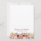 Herfst Bloemen Bruiloft Uitnodigingskaart, Oranje  Kaart (Achterkant)
