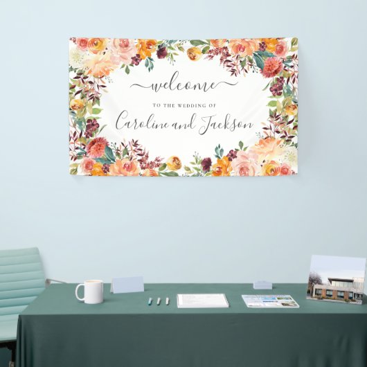Herfst Bloemen Bruiloft Welkom Spandoek (Beurs)
