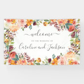 Herfst Bloemen Bruiloft Welkom Spandoek (Horizontaal)
