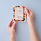 Herfst Bloemen Bruiloft - Wijnrood Oranje BUDGET Flyer (Hand)