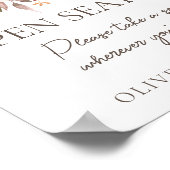 Herfst Bloemen Bruin Wit Bruiloft Open Zitting Sig Poster (Hoek)