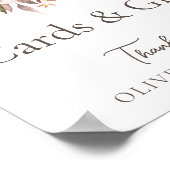 Herfst Bloemen Bruin Wit Trouwkaarten & Cadeaubord Poster (Hoek)