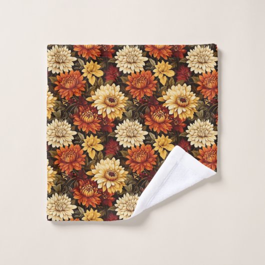 Herfst Bloemen Chrysanten Bad Handdoek (Wasdoekje)