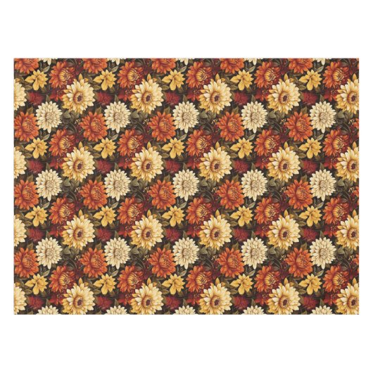 Herfst Bloemen Chrysanten Tafelkleed (Voorkant (Horizontaal))