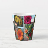 Herfst Bloemen Collage Latte Mok (Voorkant)
