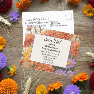 Herfst Bloemen Daisy Kaart Familie Reünie Briefkaa