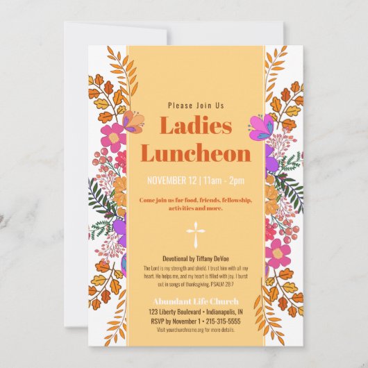 Herfst Bloemen Dames Kerk Luncheon In Kaart (Voorkant)