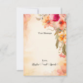 Herfst Bloemen Dank u kaarten (Achterkant)