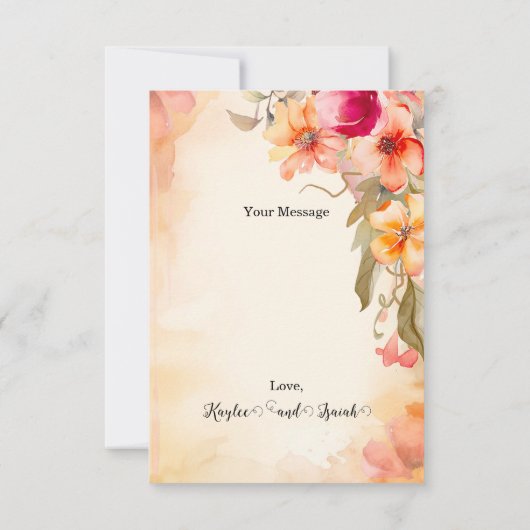 Herfst Bloemen Dank u kaarten (Achterkant)