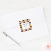 Herfst Bloemen Dank u Vrijgezellenfeest Vierkante Sticker (Envelop)