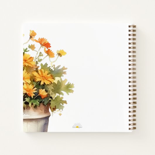 Herfst Bloemen "Dankbaarheid Journaal" Notitieboek (Achterkant)