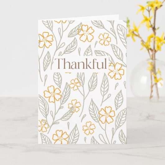 Herfst Bloemen Dankbare Thanksgiving Groet Kaart (Gele Bloem)