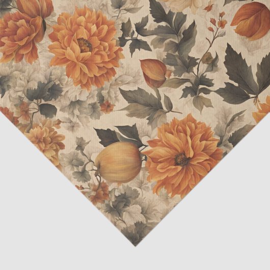 Herfst Bloemen Decoupage Paddenstoelen Tissuepapier (Detail)