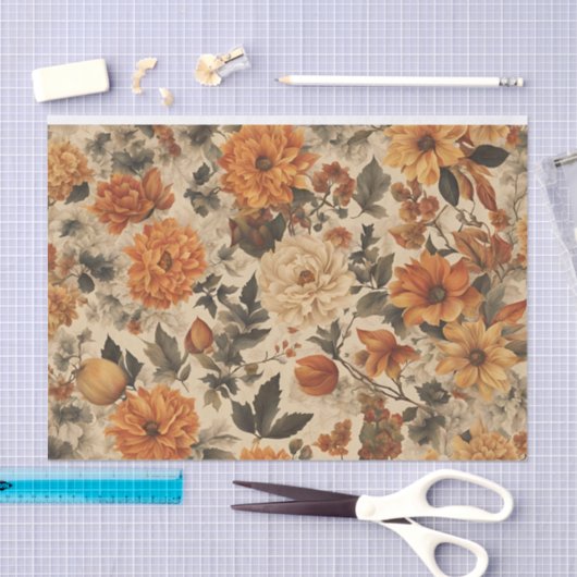 Herfst Bloemen Decoupage Paddenstoelen Tissuepapier (Craft)