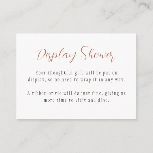 Herfst Bloemen Display Douche Informatiekaartje (Voorkant)