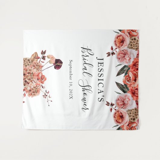 Herfst Bloemen Douche Achtergrond Fotocabine Wandkleed (Voorkant (horizontaal))